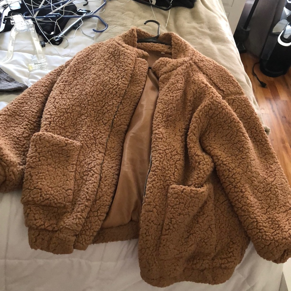 Brown fluffy jacket